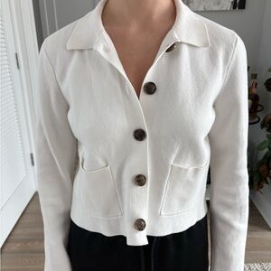 J. Crew Cream Button-Up Blazer